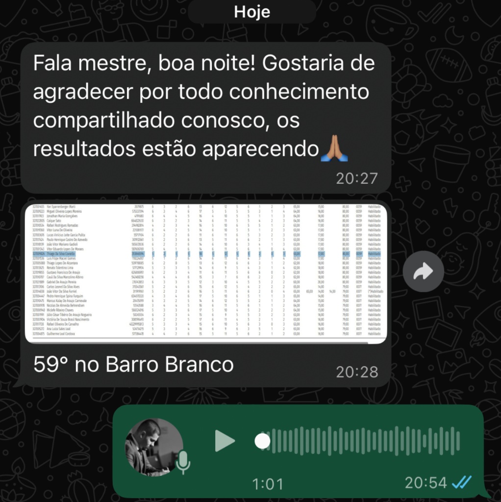 Thiago Coviello, aluno da Mentoria F.O.R.J.A. de Cadetes